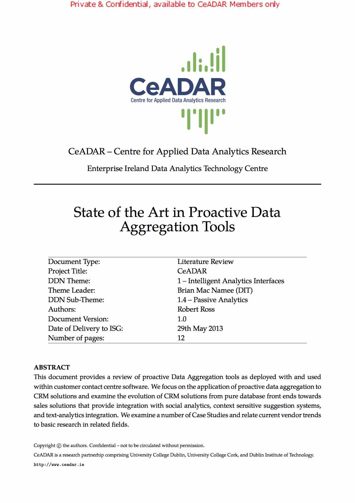 State of the Art Report (PDF)